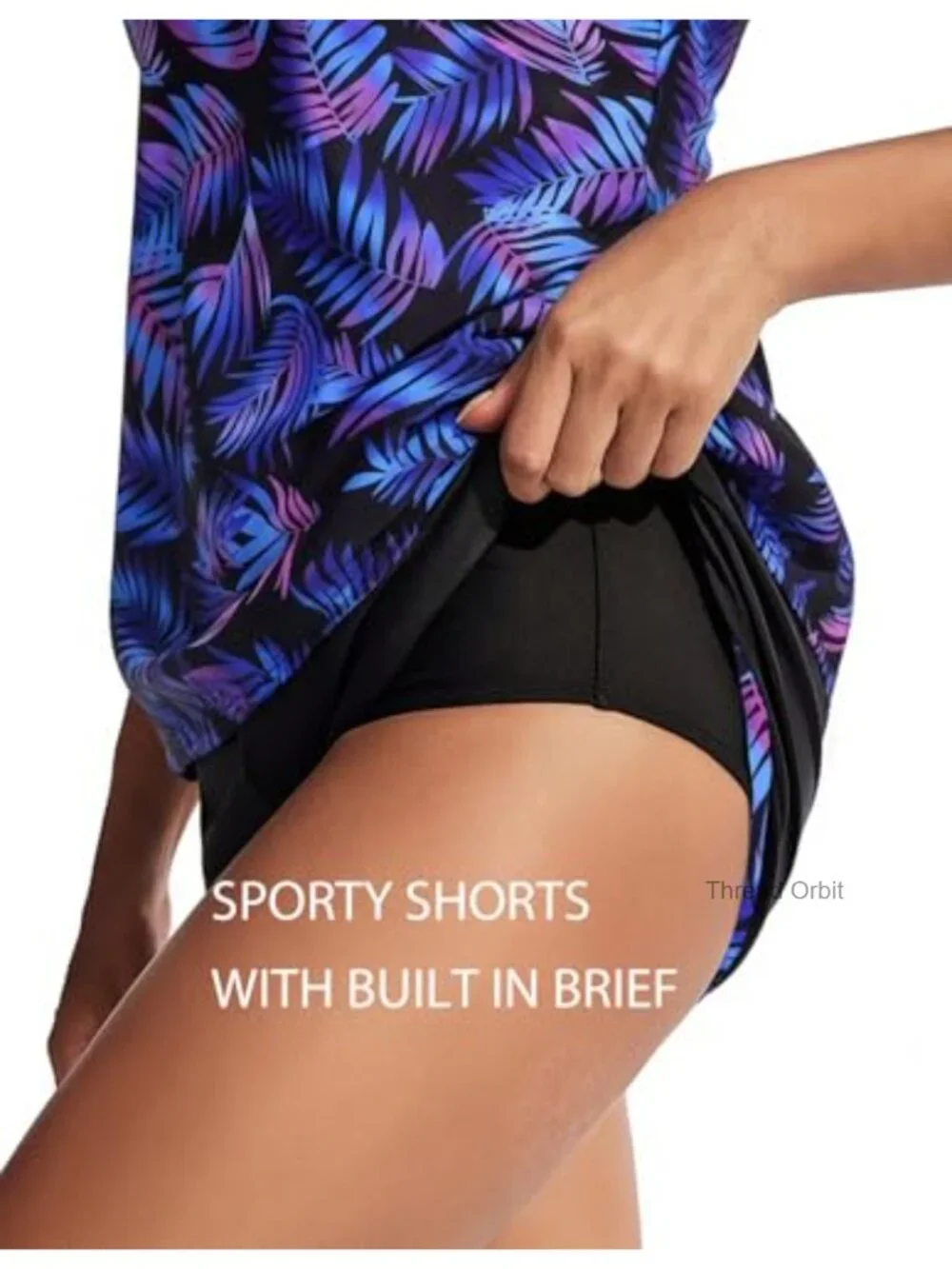 Women's Tankini Swimsuits Tummy Control Athletic Two Piece Swim Shorts